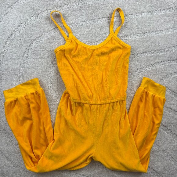 Suzi Kondi Yellow Velour Jumpsuit - Picture 1 of 4